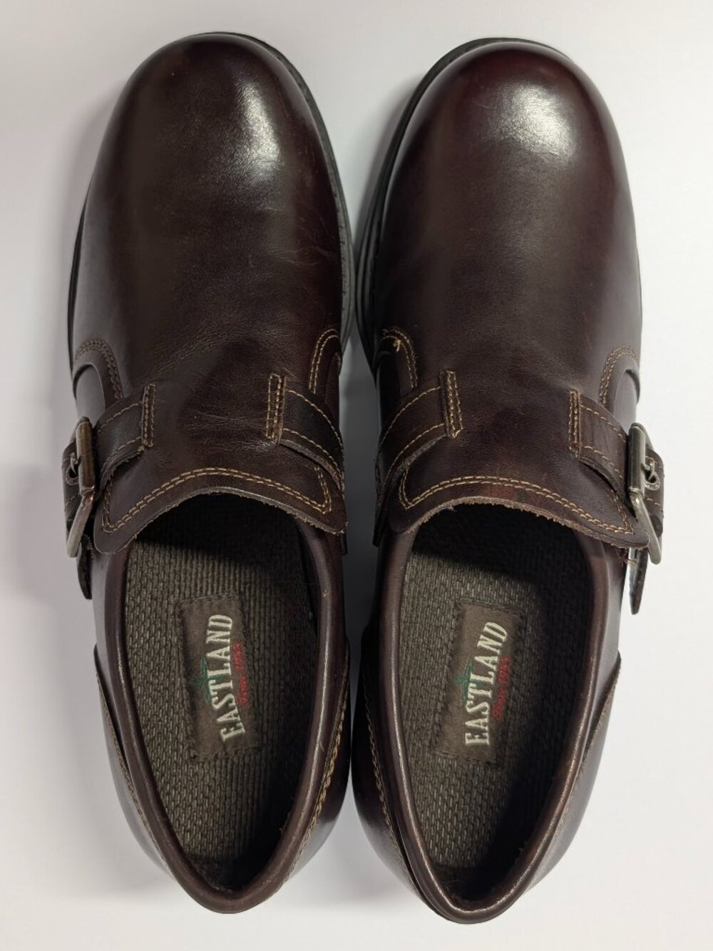 Eastland Open Road Leather Slip-On Dress Shoes in Dark Brown - Picture 7 of 13